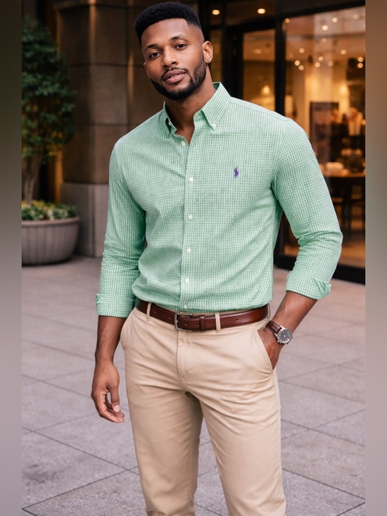 Ralph Lauren Other - Ralph Lauren Mint Green Gingham Button-Down Shirt Ptp 25” Host Pick